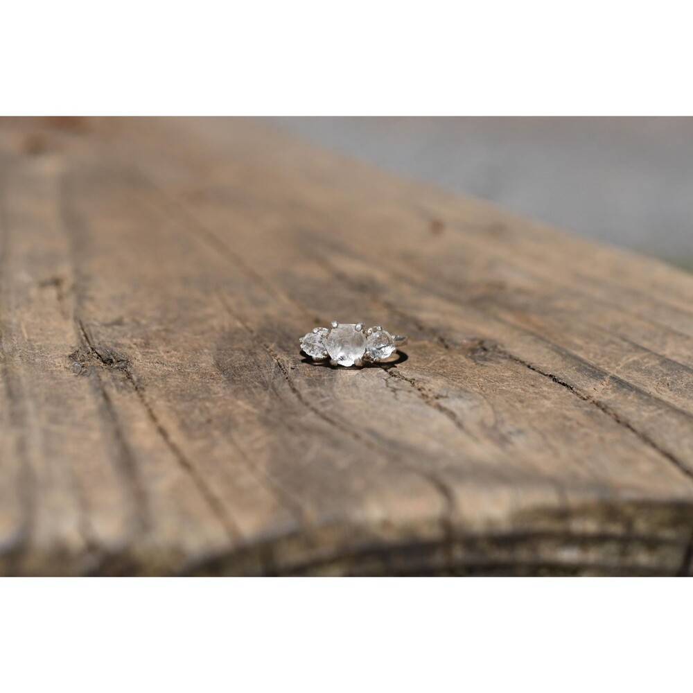 Lake County diamond engagement ring, sterling silver size 4 American made